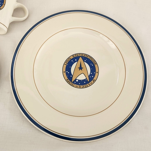 Pfaltzgraff Star Trek VI USS Enterprise 3 Piece China Buffet Set Vintage 90s 199 - Picture 3 of 12